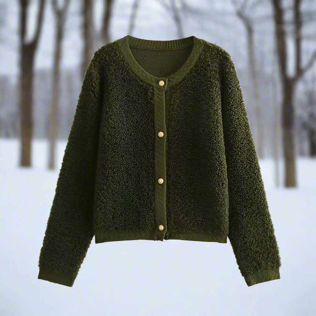 Lune London | Cardigan Jacket - Soft Teddy Texture - Open Front - Casual Cut