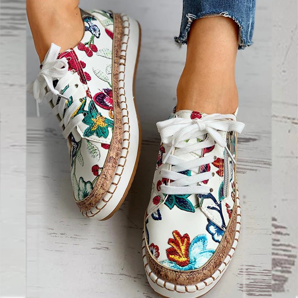 Lune London | Floral Orthopedic Zipper Sneakers