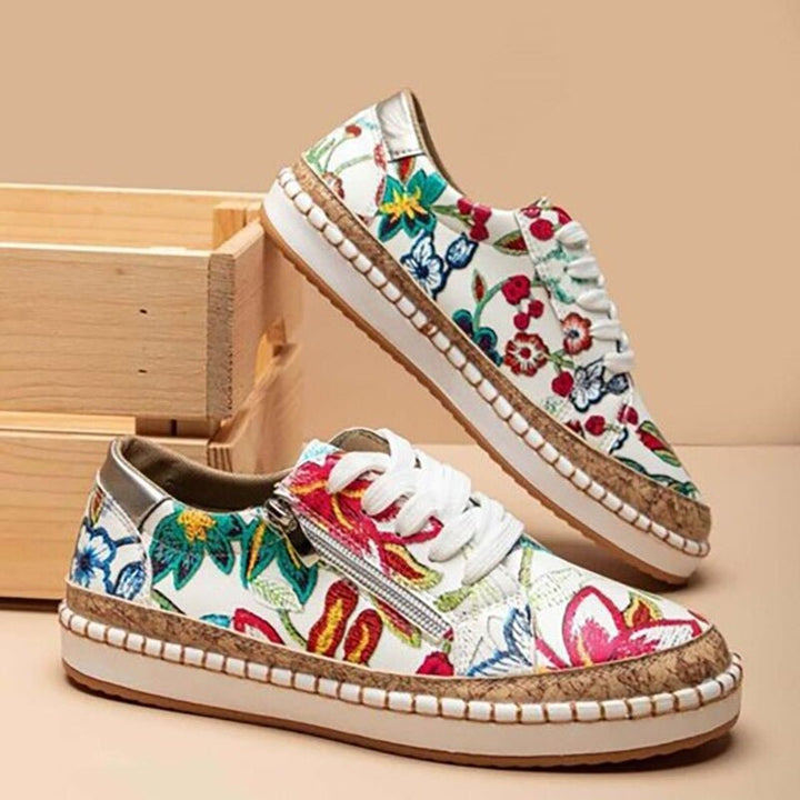 Lune London | Floral Orthopedic Zipper Sneakers
