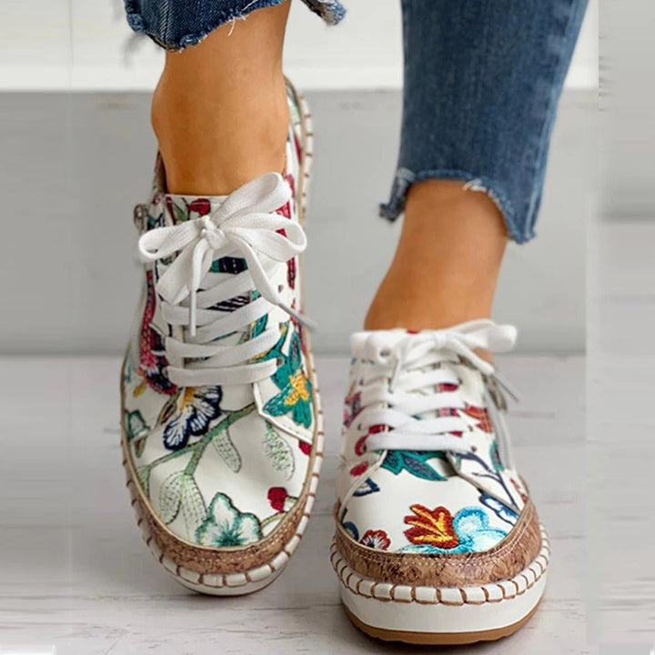 Lune London | Floral Orthopedic Zipper Sneakers