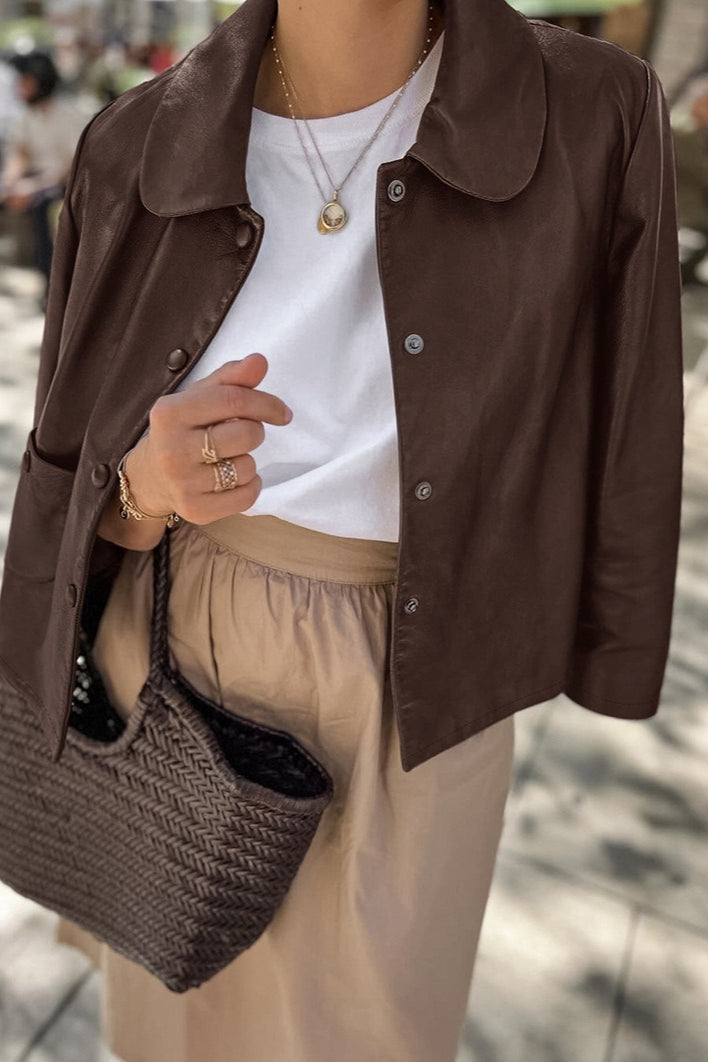 Lune London | Leather Fleece Collar Jacket