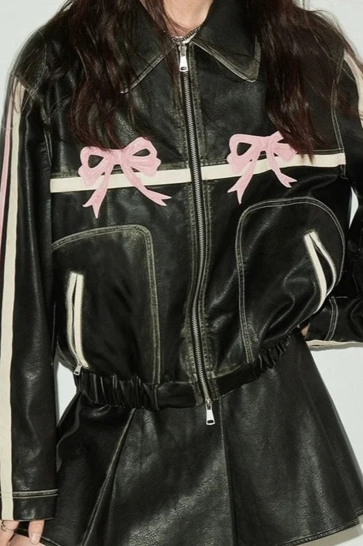 Lune London | Decor Faux Leather Biker Jacket