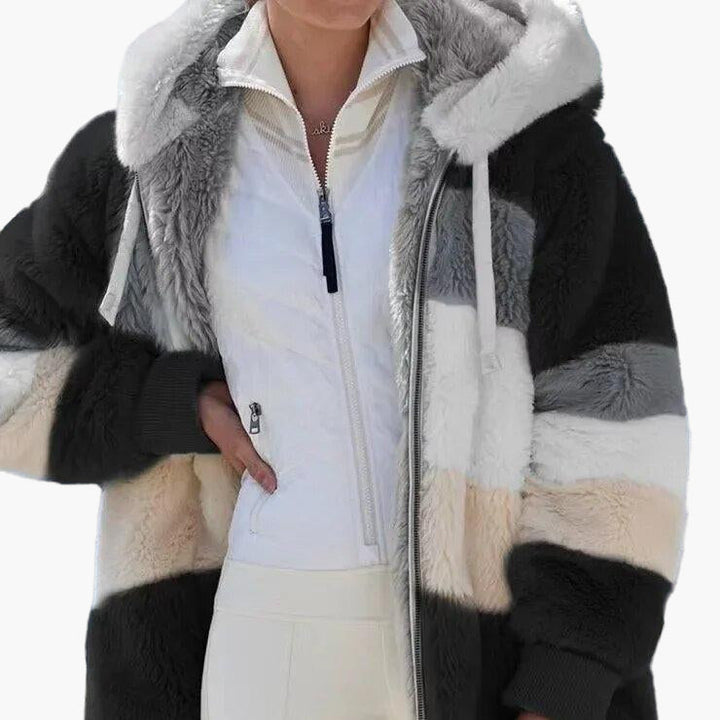 Lune London | Striped Winter Hoodie - Trendy Casual Jacket for Cold Days