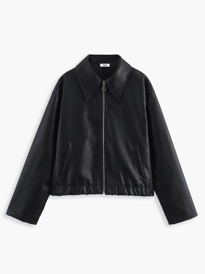 Lune London | Faux Leather Bomber Jacket