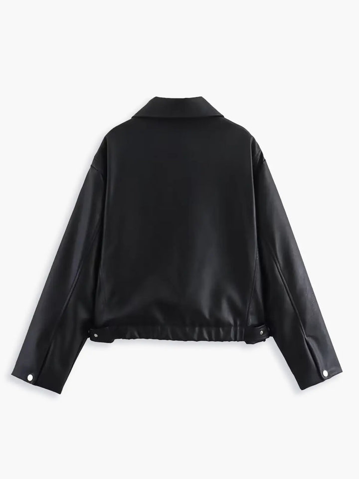 Lune London | Faux Leather Bomber Jacket