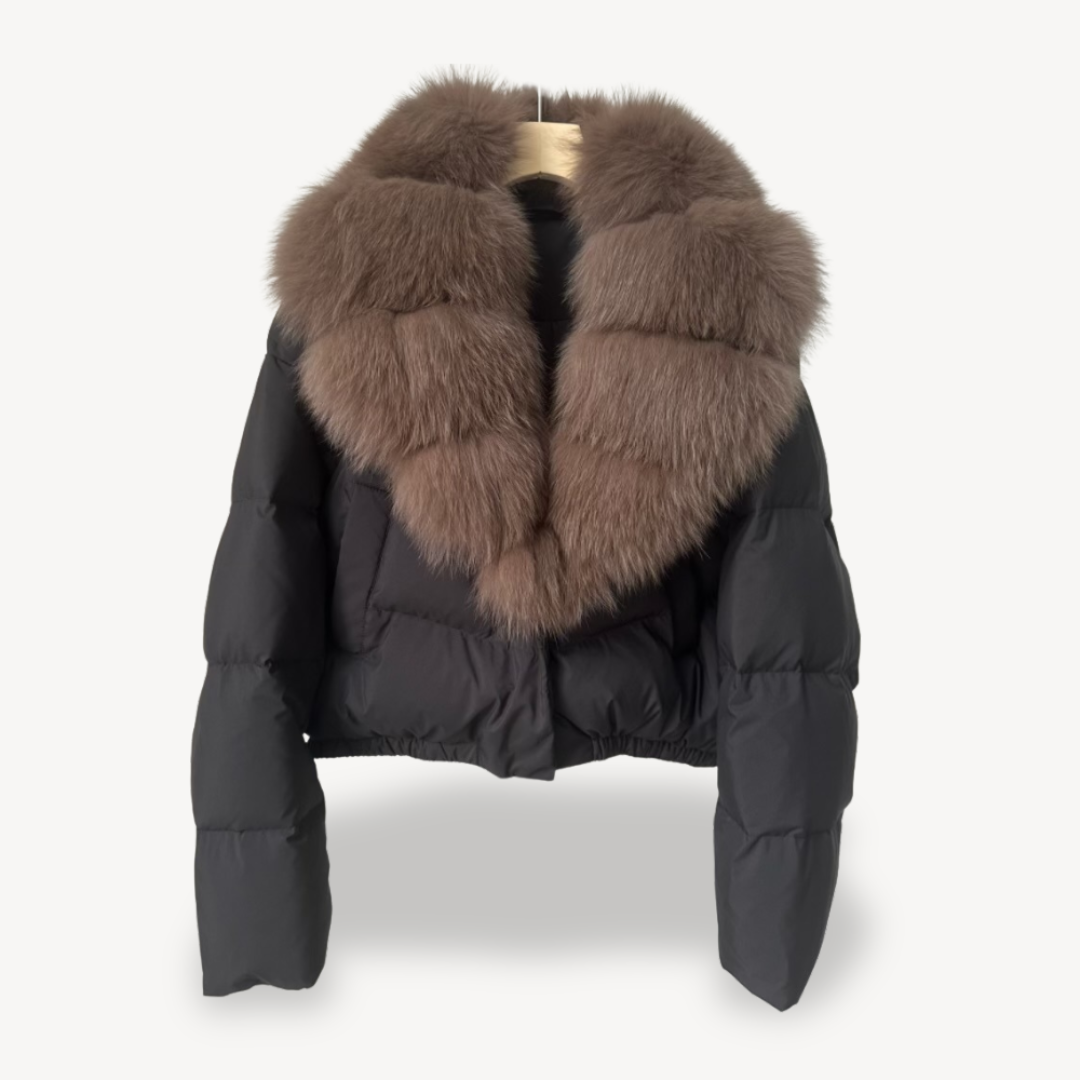 Lune London | Winter Puffer Jacket with Faux Fur Collar for Women