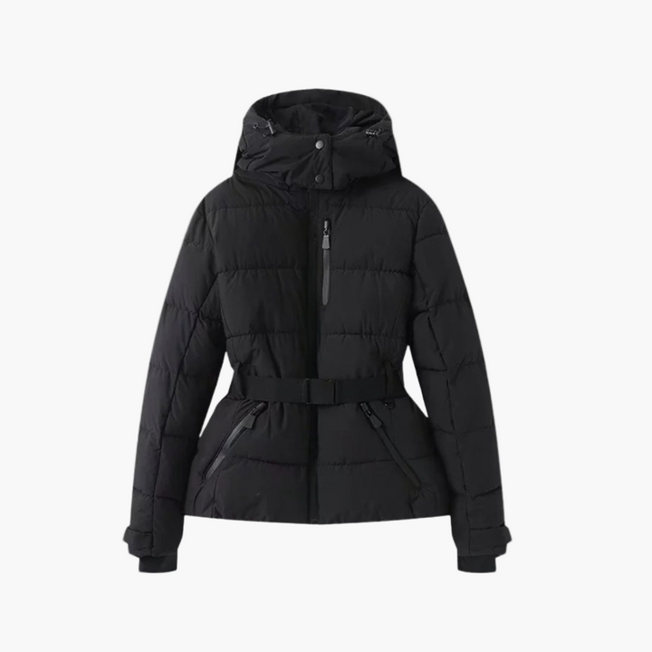 Lune London | Quilted jacket with belt and hood - Elegant winter jacket, water-repellent for daily and outdoor activities