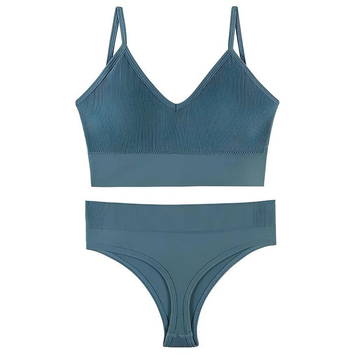 Lune London | Women's Seamless Lingerie Set with V-Neck Top and High Waist Slip
