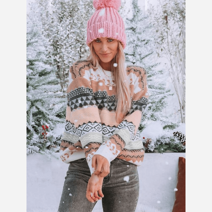 Lune London | Boheme Patterned Knit Sweater Soft Knit Quality Winter Comfort