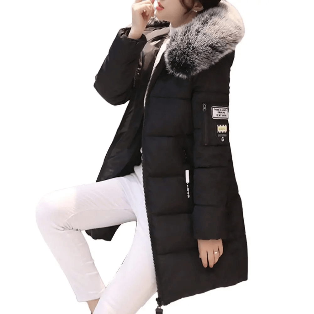 Women’s Cotton Winter Coat with Hood – Mid-Length & Warm | Lune London