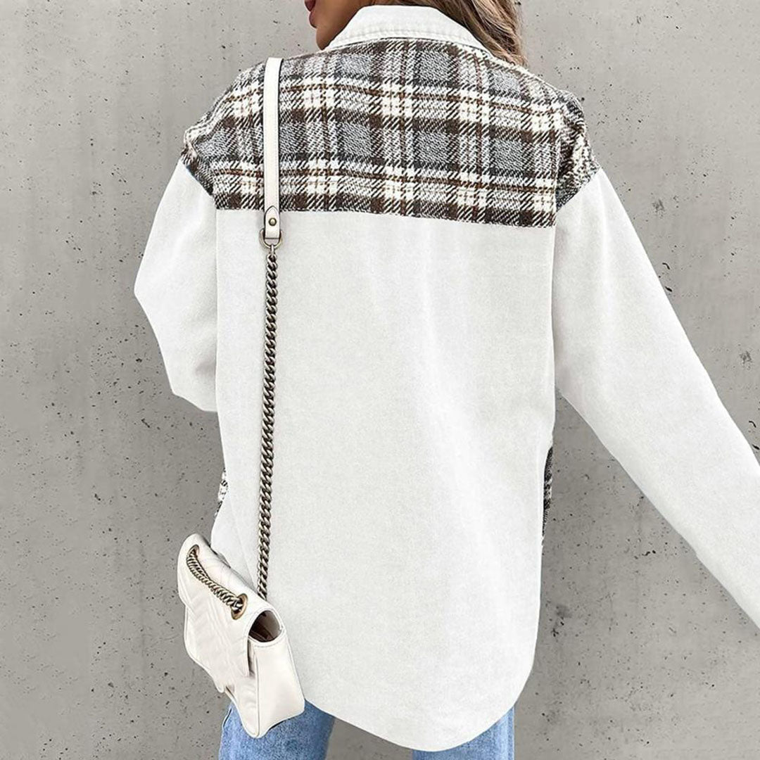 Lune London | Elegant women's jacket with a check pattern and classic collar