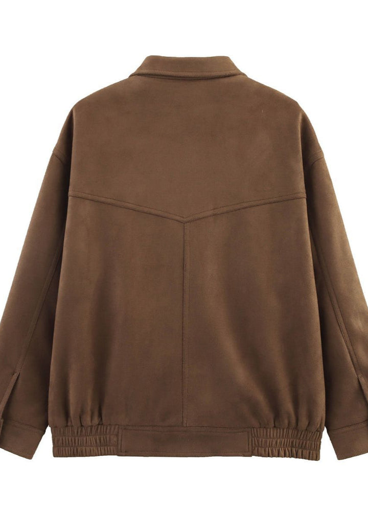 Lune London | Effect Oversized Jacket with Front Pockets – Brown