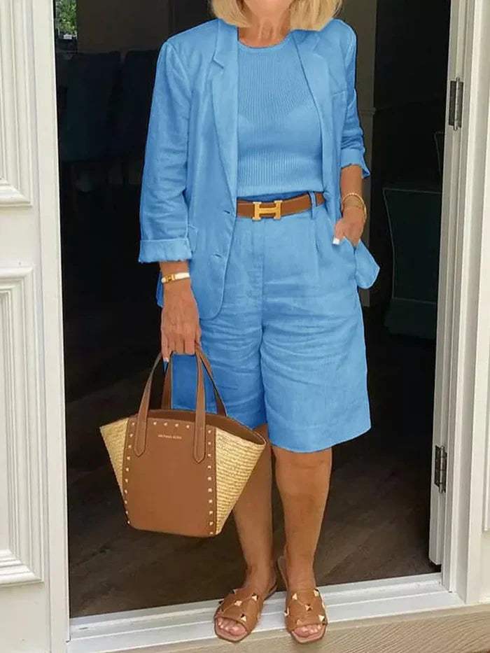 Lune London | Costume femme - Blazer élégant et short - Avec style - Idéal pour les jours chauds