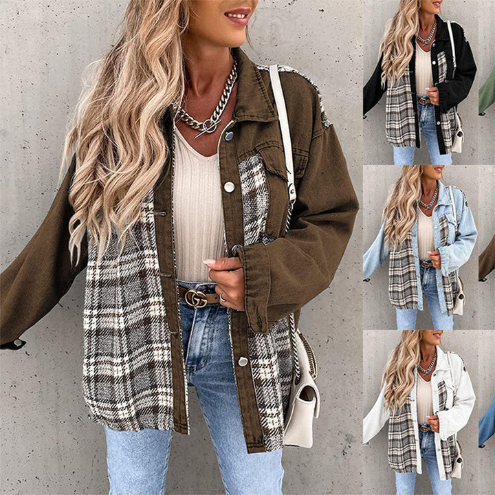 Lune London | Elegant women's jacket with a check pattern and classic collar