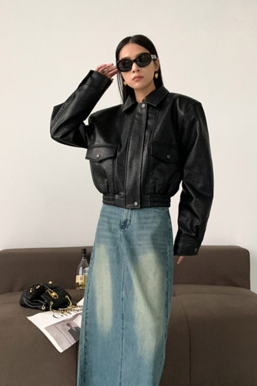 Lune London | PU Leather Lapel Jacket