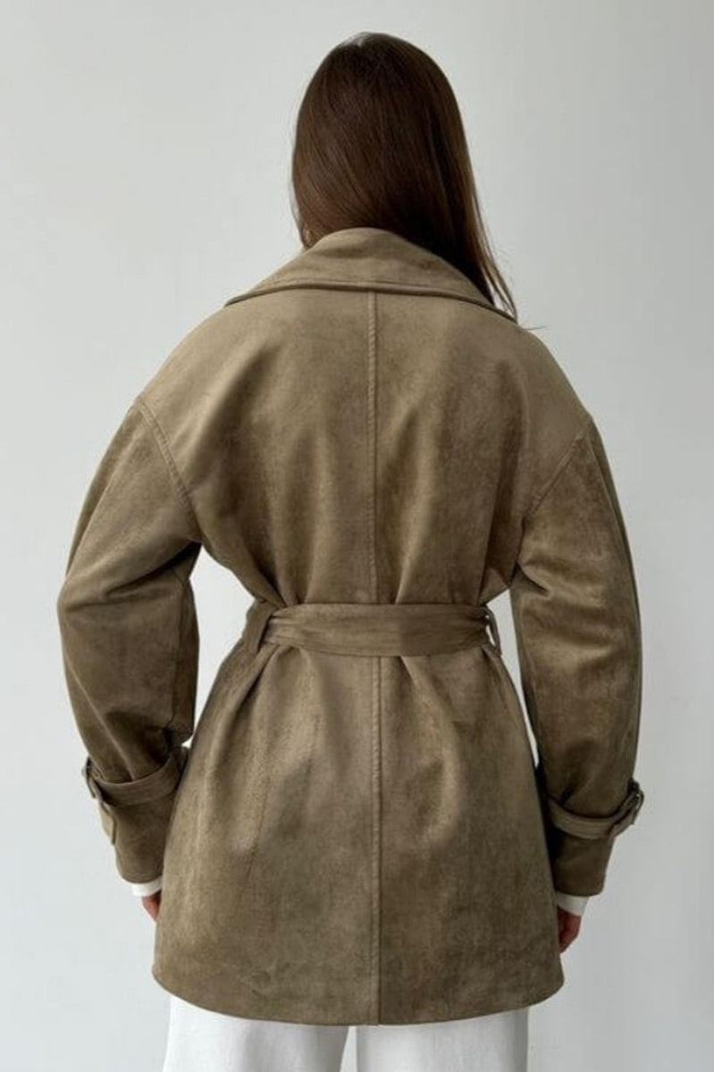 Lune London | Suede Lapel Waistband Jacket Coat
