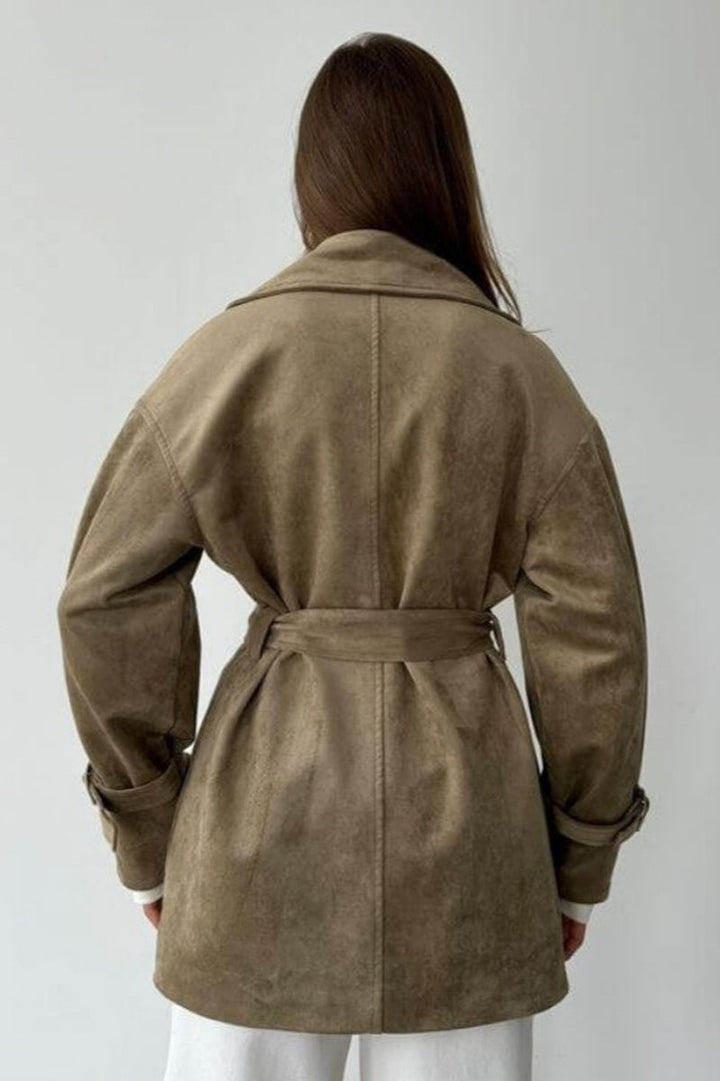 Lune London | Suede Lapel Waistband Jacket Coat