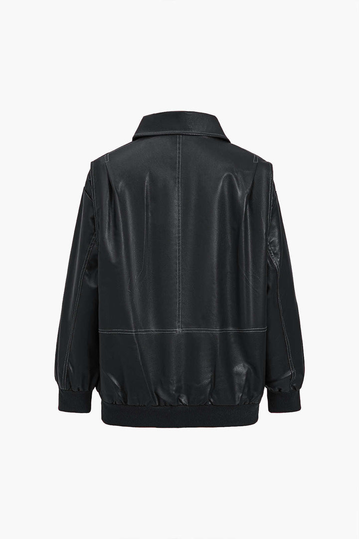 Lune London | Solid Colors Collar Zipper Jacket