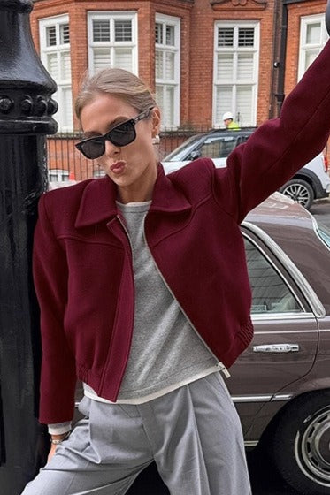 Lune London | Burgundy Wool Blazer Jacket