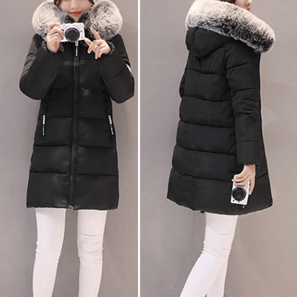 Women’s Cotton Winter Coat with Hood – Mid-Length & Warm | Lune London