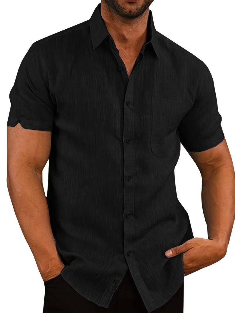 Chic und Stil | Classic Casual Short Sleeve Shirt with Buttons for Men