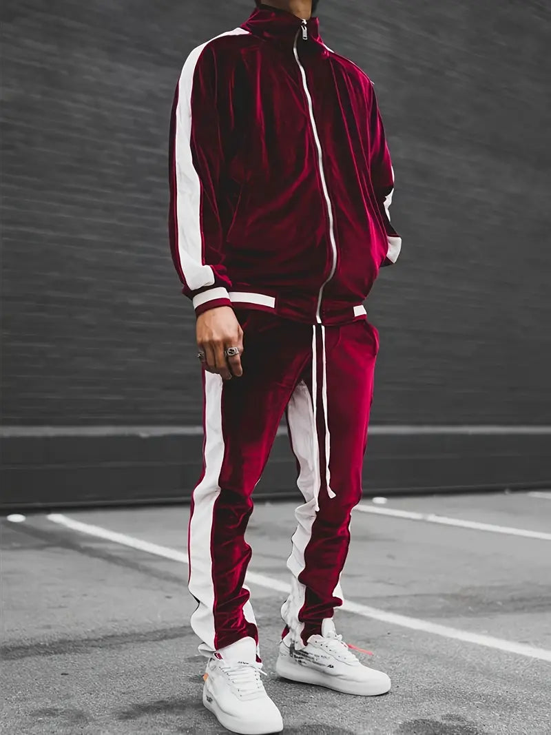 Lune London | Classic Velvet Tracksuit with Full Zip for Men