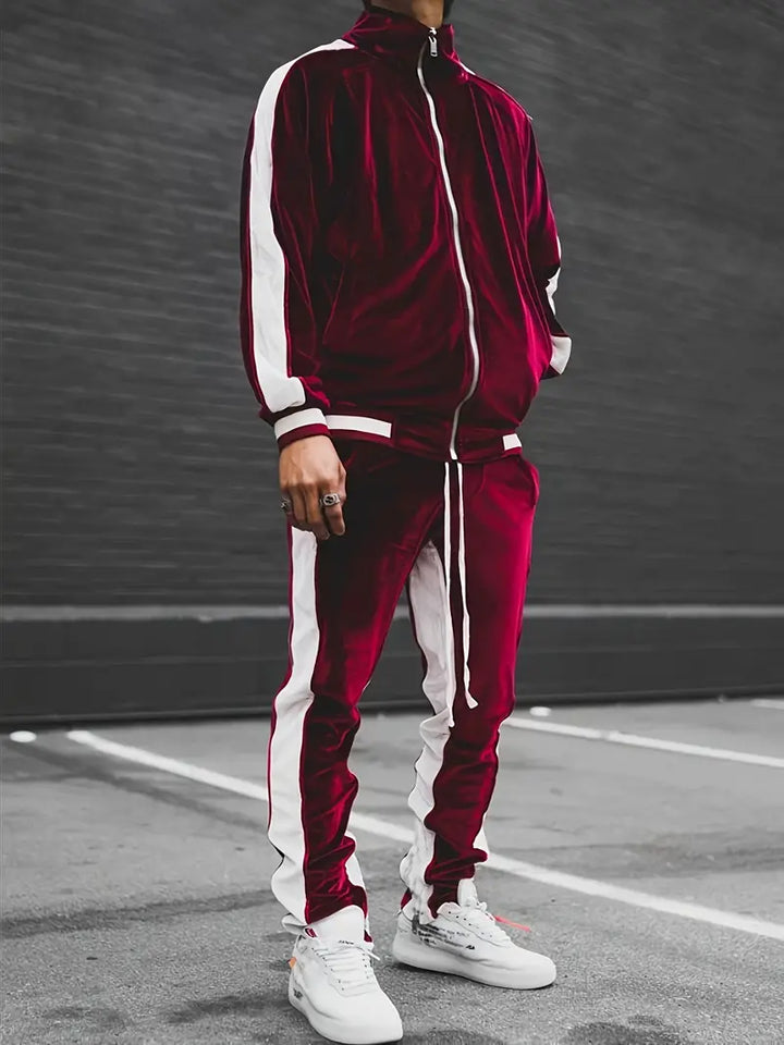 Lune London | Classic Velvet Tracksuit with Full Zip for Men