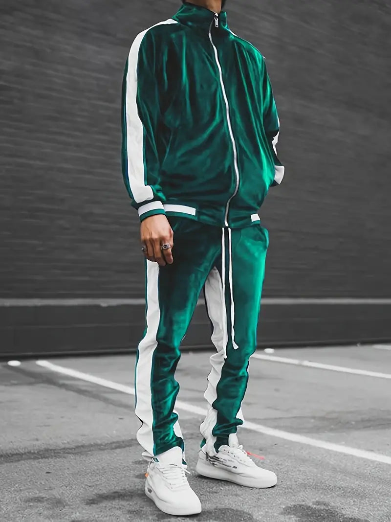 Lune London | Classic Velvet Tracksuit with Full Zip for Men