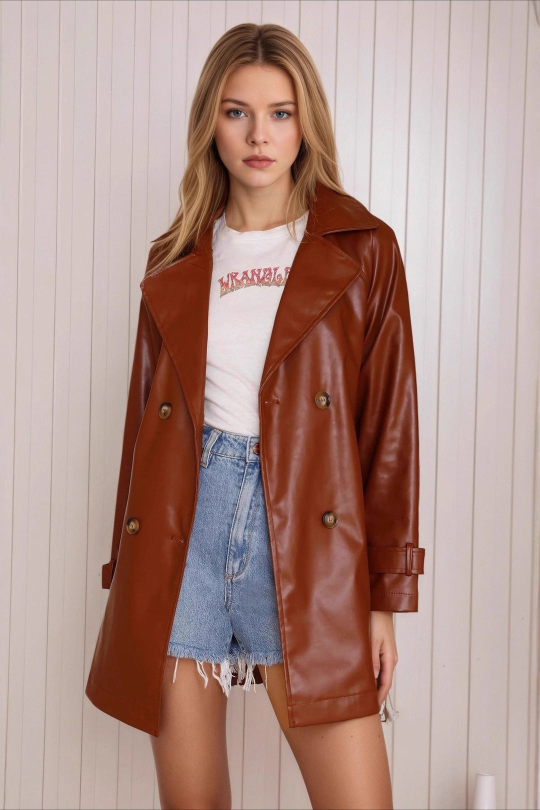 Lune London | PU Leather Long Jacket