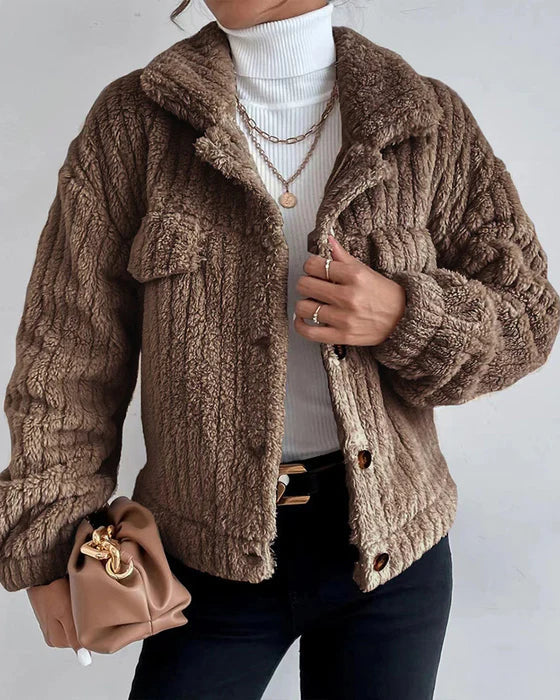 Lune London | thick solid coat with reversible button and long sleeves