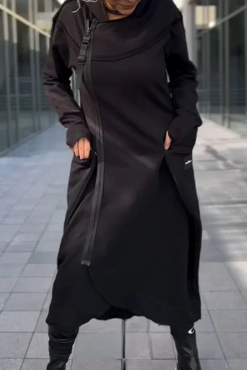 Chic und Stil | Long hoodie dress with modern cut