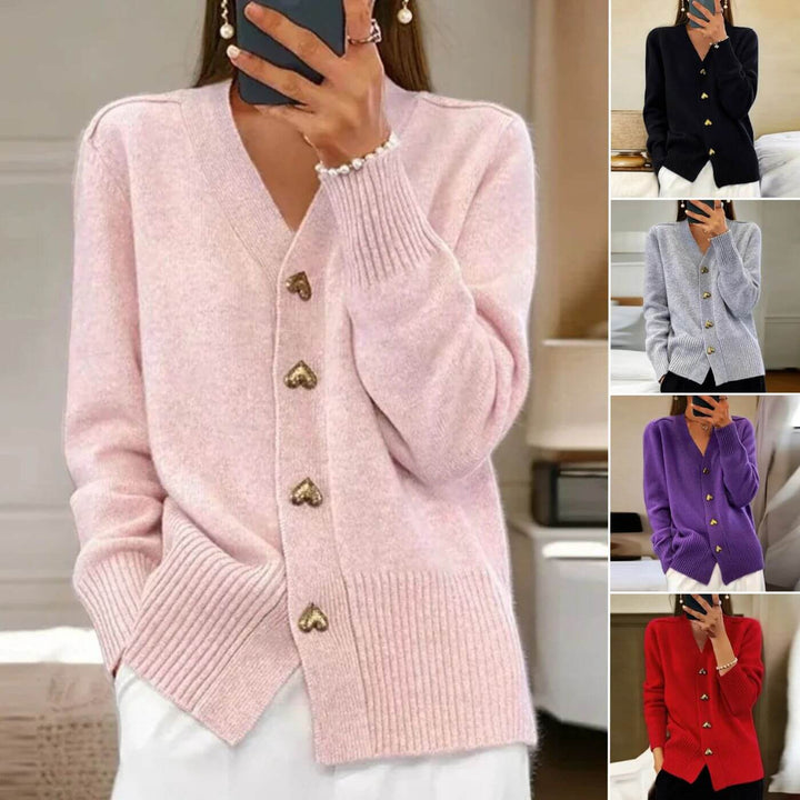 Lune London | Cardigan with heart button accents