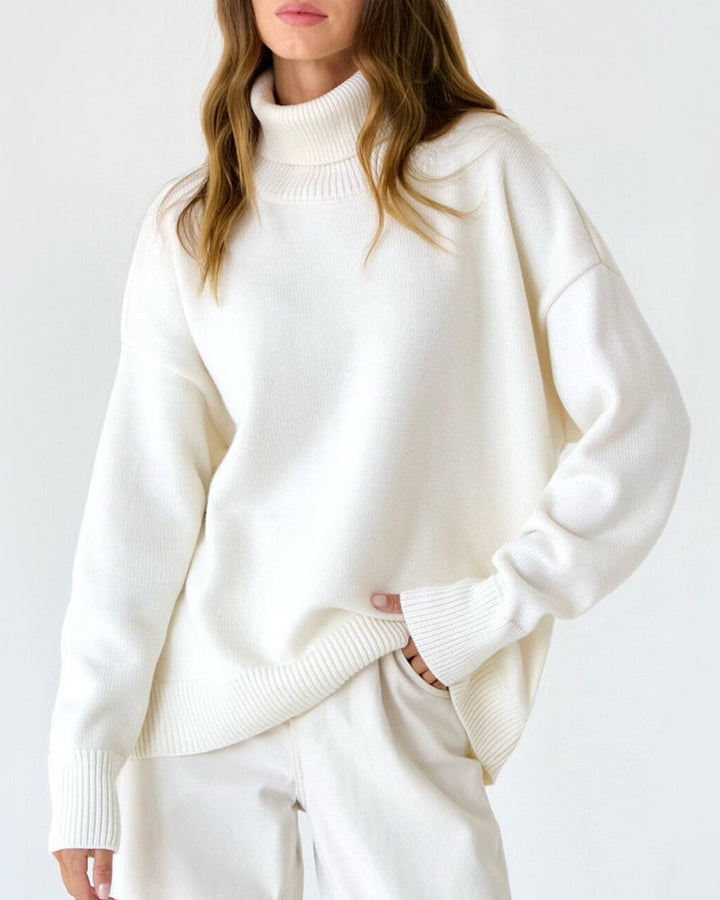 Lune London | Elegant Oversized Women's Turtleneck Sweater Made Of Cotton