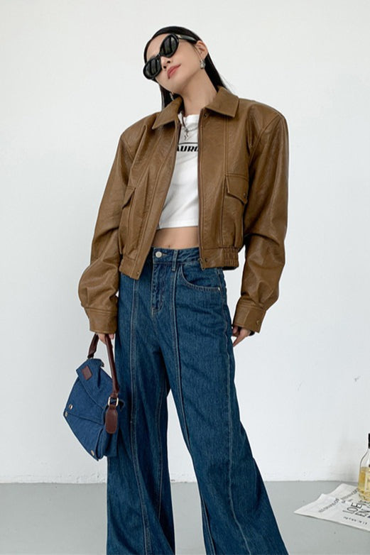 Lune London | PU Leather Lapel Jacket