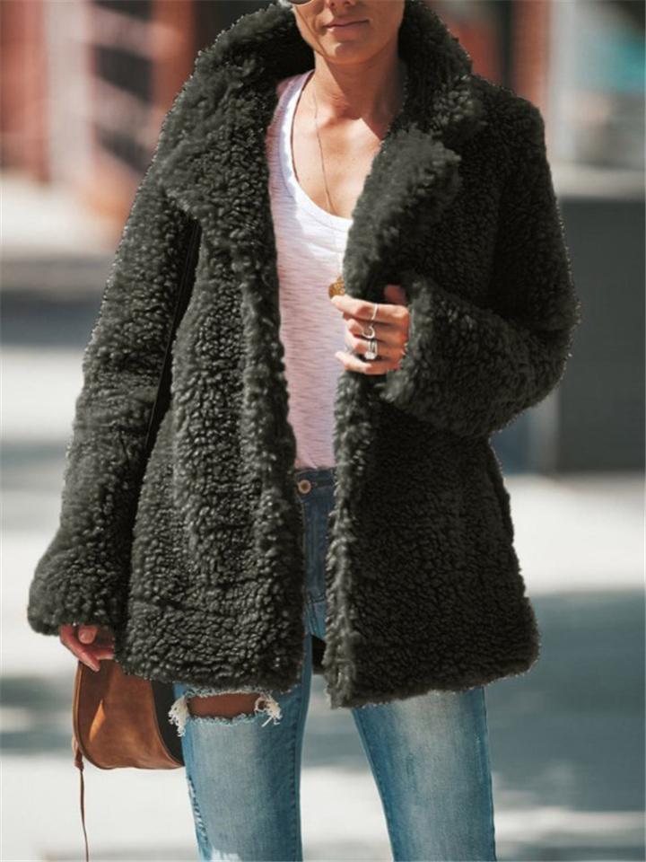 Lune London | Women's Coats with Plush Teddy Bear Light Fleece Coat Snuggly Vintage Sherpa Coat