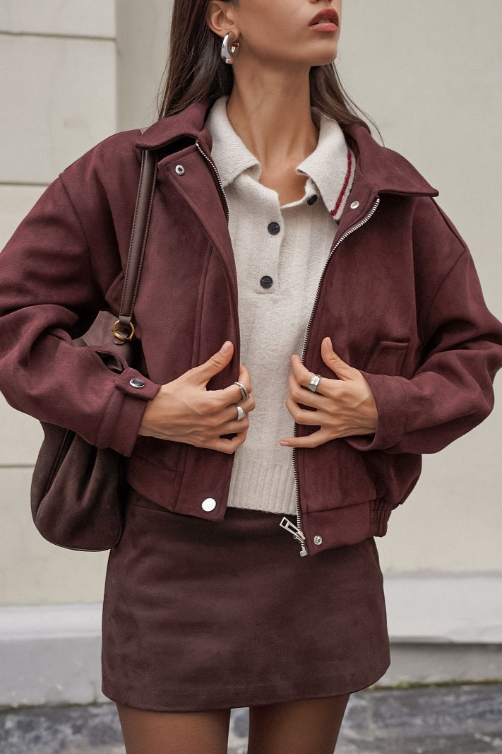 Lune London | Fit Red-Brown Suede Jacket