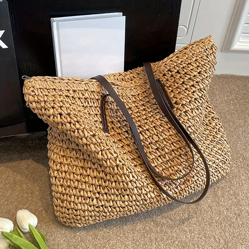 Lune London | Large Woven Tote Bag in Bohemian Beachy Style