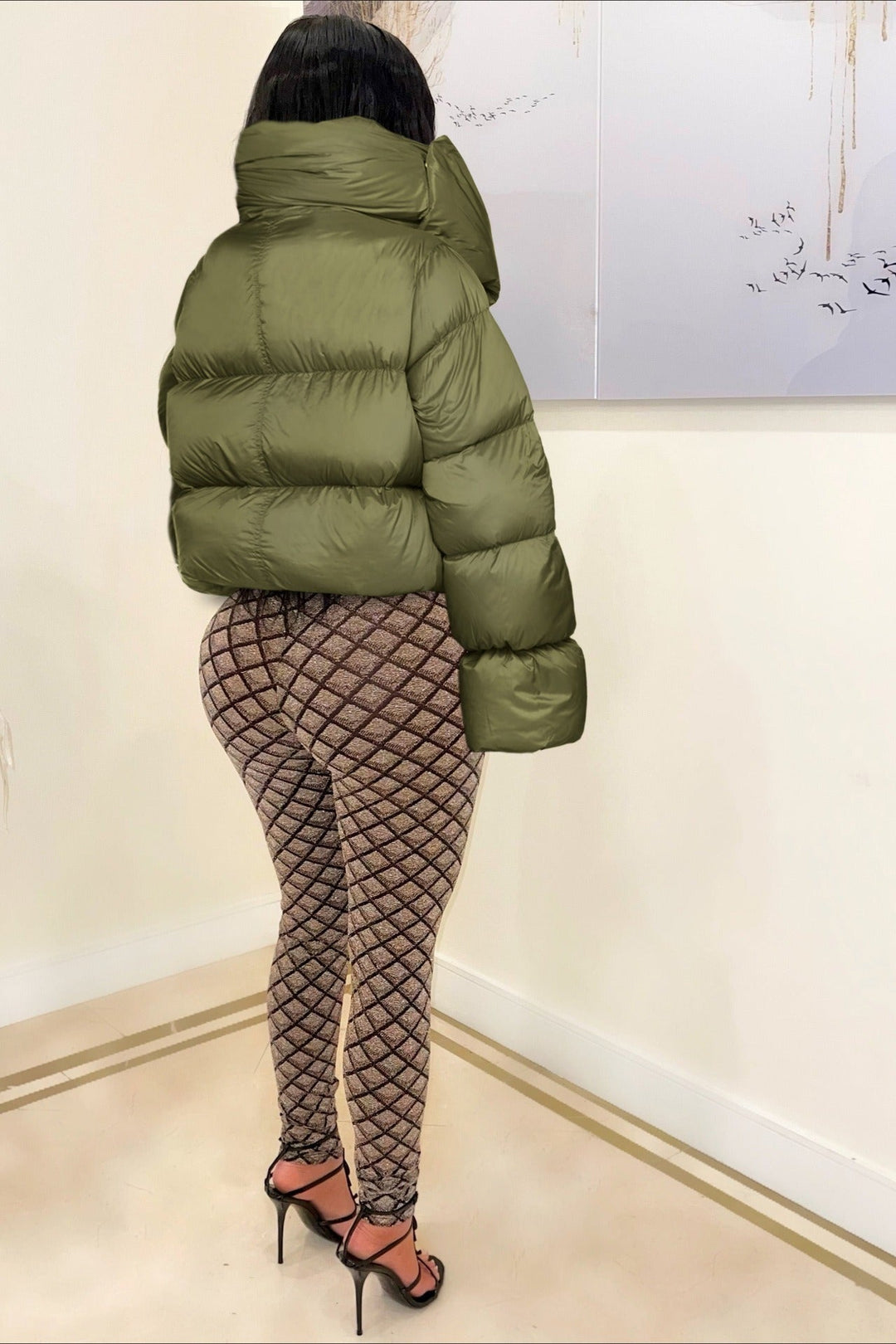 Lune London | Neck Scarf Collar Quilted Puffer Jacket