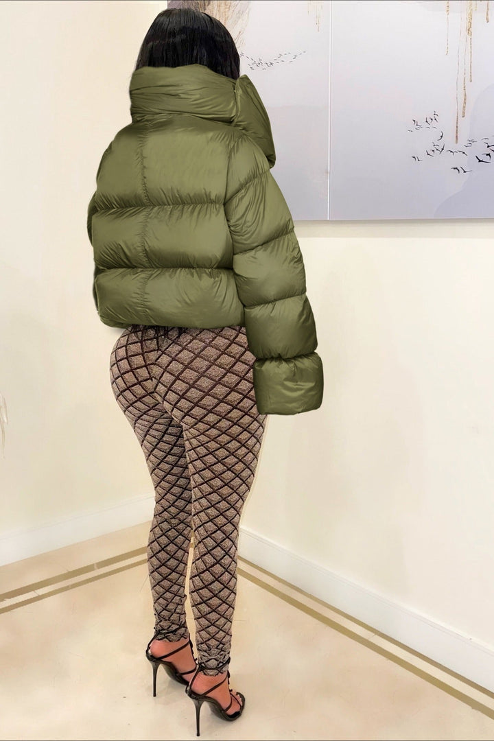 Lune London | Neck Scarf Collar Quilted Puffer Jacket
