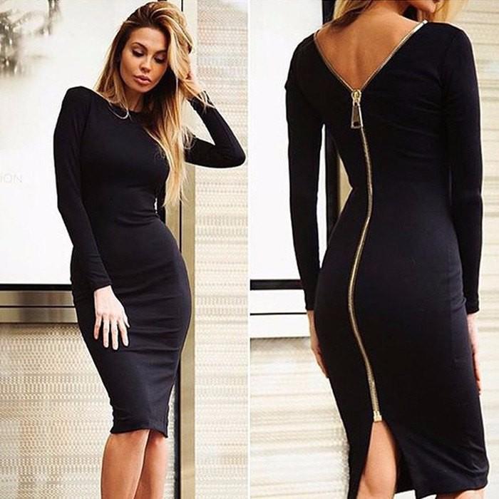 Lune London | Long Sleeve Pencil Dress with Back Zipper