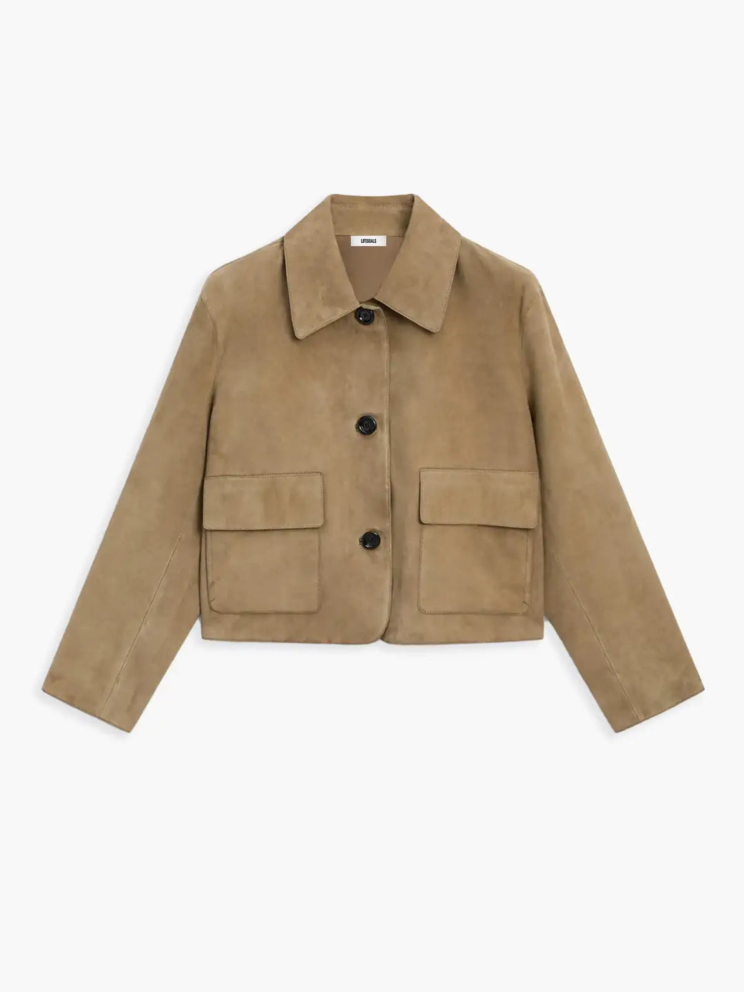 Lune London | Button Press Faux-Suede Crop Jacket