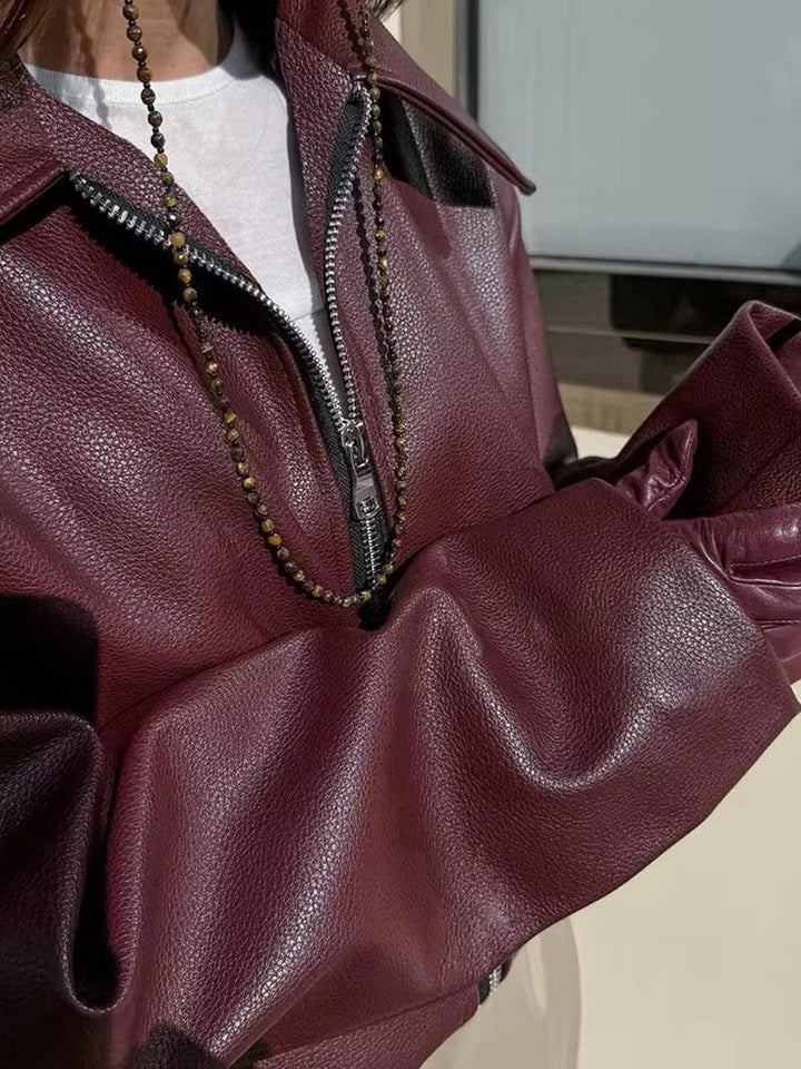 Lune London | Faux Leather Bomber Jacket