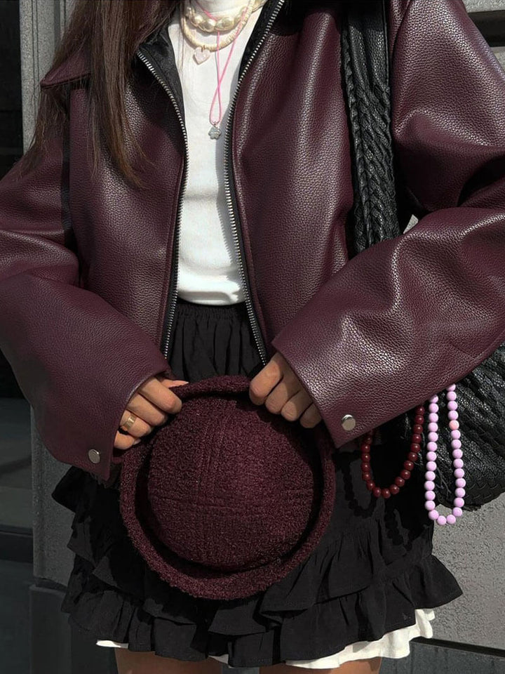 Lune London | Faux Leather Bomber Jacket