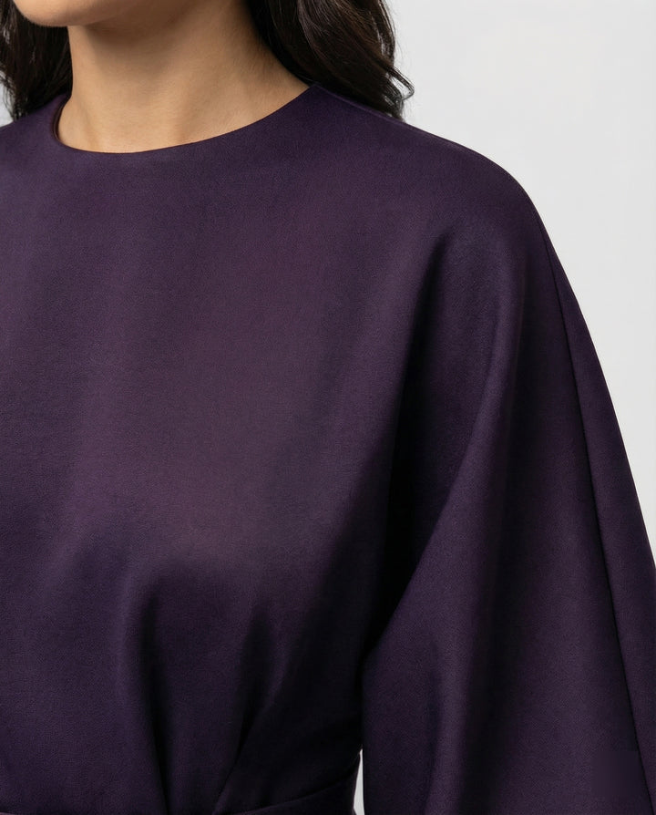 Lune London | Elegant Dress with Lantern Sleeves and Belt