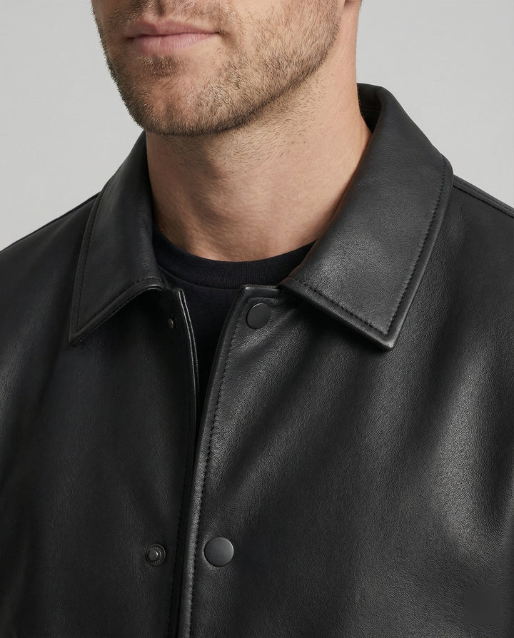 Men's Leather Look Transitional Jacket