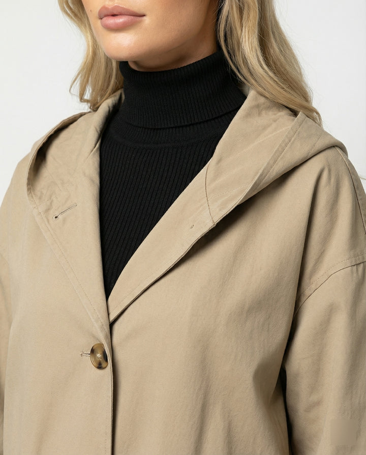 Women’s Long Waterproof Trench Coat with Windproof Protection | Lune London