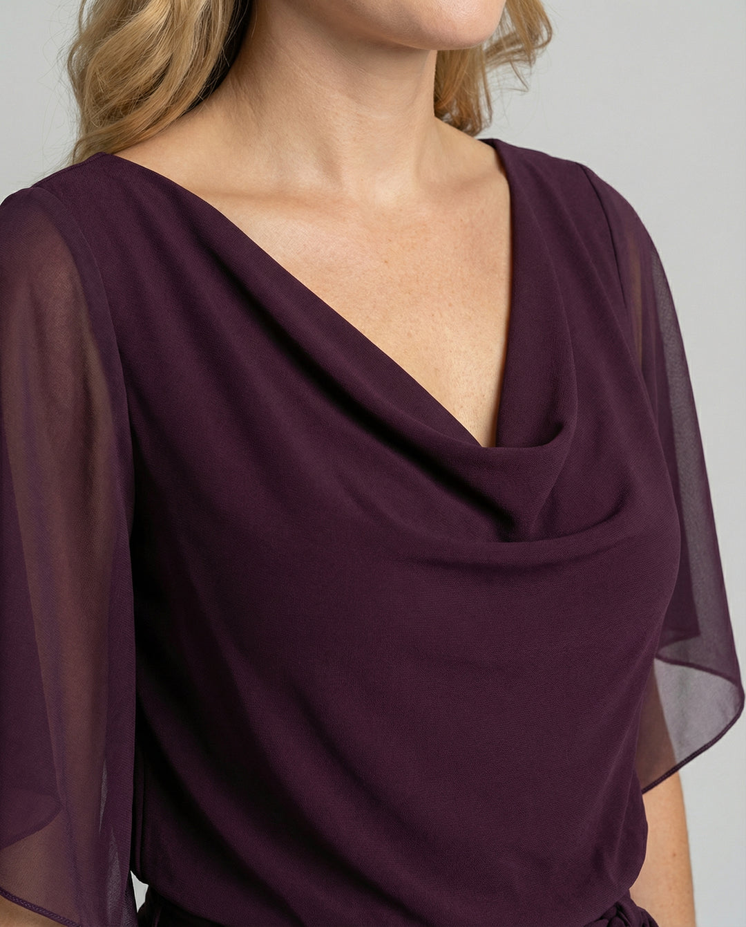 Women’s Wide-Leg Jumpsuit with Cascading Neckline & Lace-Up Waist | Lune London