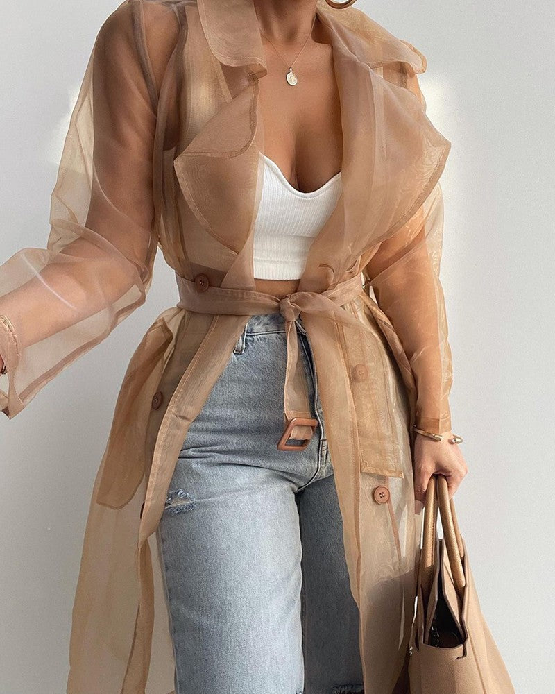 Lune London | Stylish Transparent Long Sleeve Coat