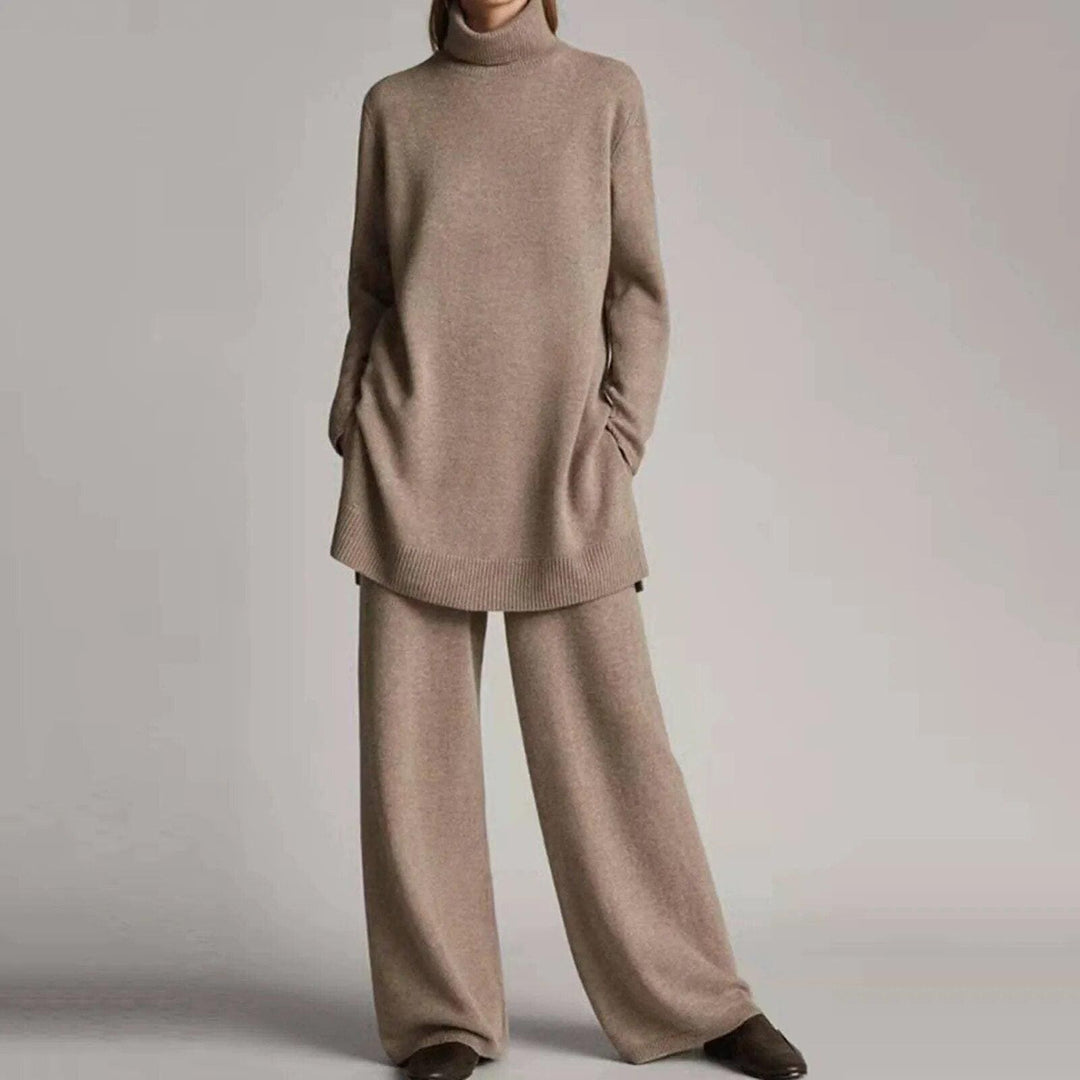 Lune London | Sweater with turtleneck and wide leg pants
