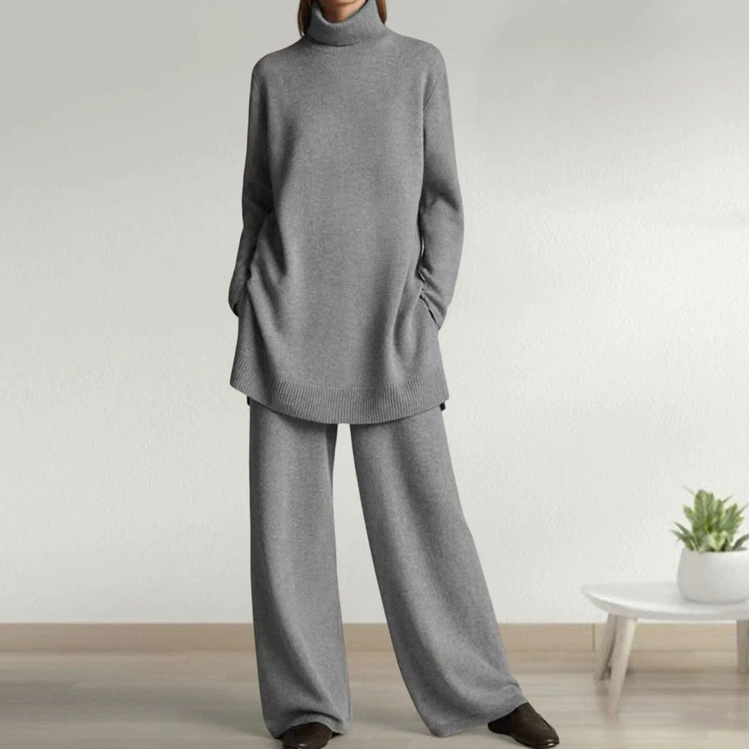 Lune London | Sweater with turtleneck and wide leg pants